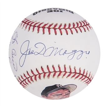 Joe DiMaggio, Whitey Ford, Yogi Berra, and Phil Rizzuto Multi-Signed Limited Edition (#47/300) Joe DiMaggio Baseball (Yankee Clipper & Beckett)